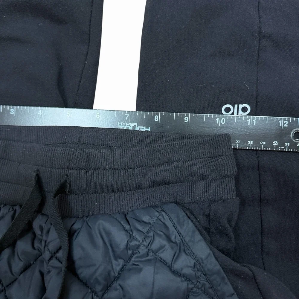 ALO Yoga Airbrush Winter Warm‎ High-Waist Moto Puffer Pant Jogger Black XXS
